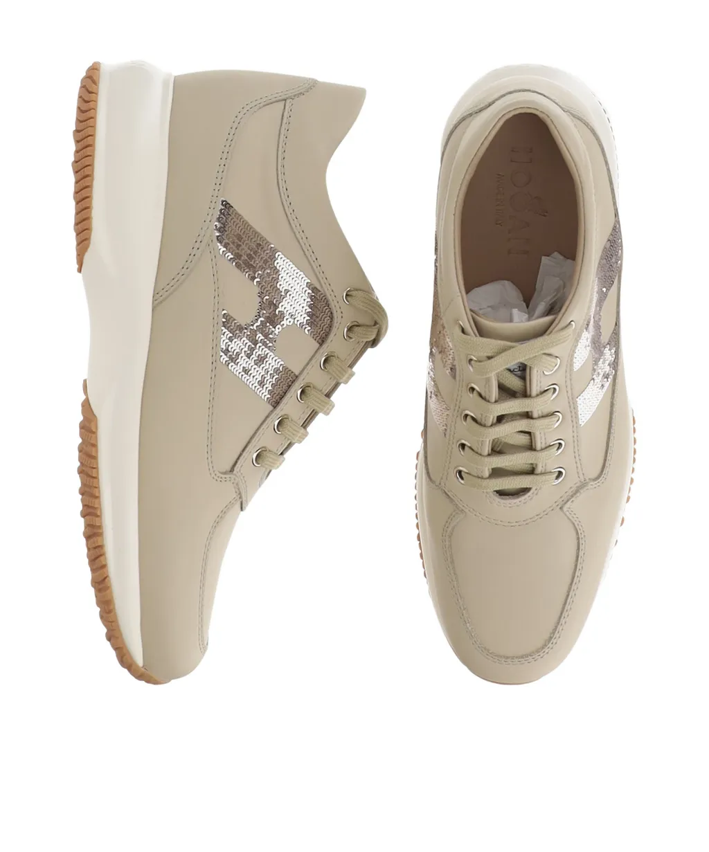 Sequin-Embellished Low-Top Trainers