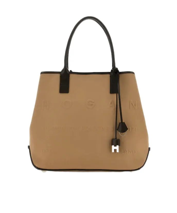 Logo Embossed Medium Script Tote Bag