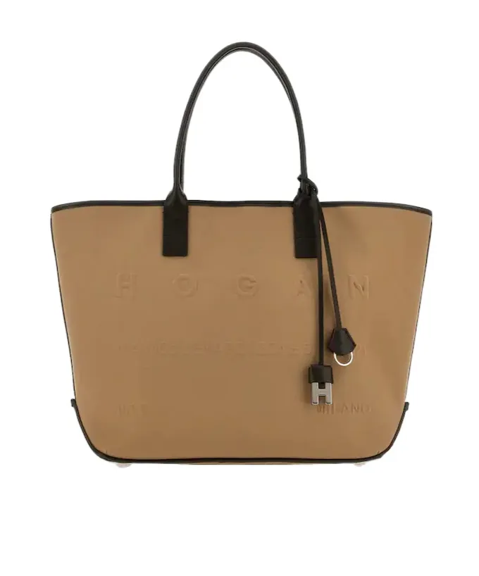 Logo Embossed Medium Script Tote Bag