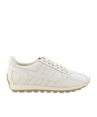 Embossed-Logo Leather Sneakers