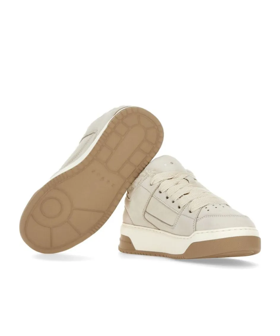 H667 Faux-Shearling Lace-Up Sneakers