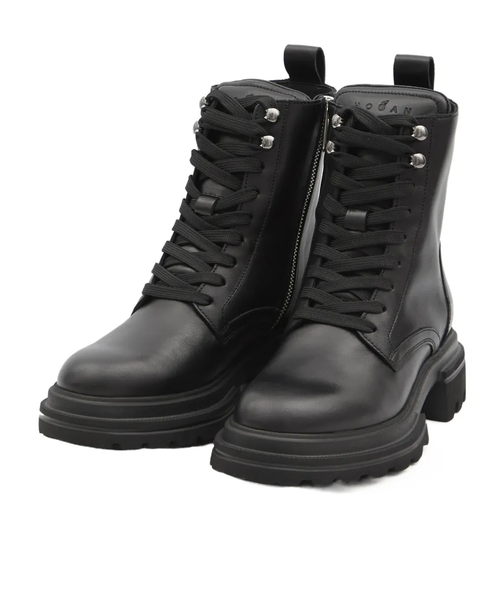 Chunky-Sole Lace-Up Ankle Boots