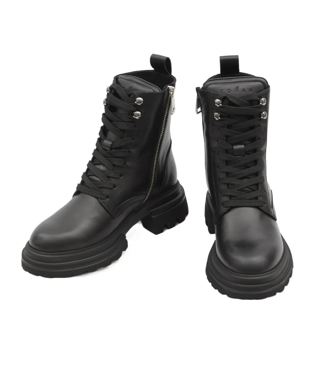 Chunky-Sole Lace-Up Ankle Boots