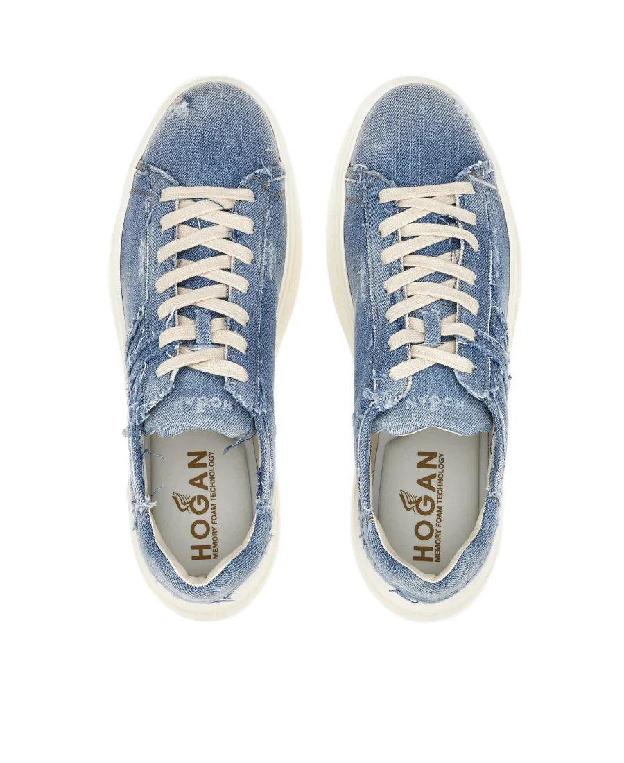 Distressed Denim Sneakers