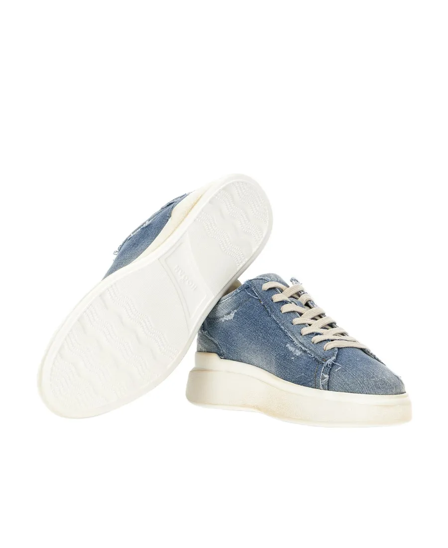 Distressed Denim Sneakers