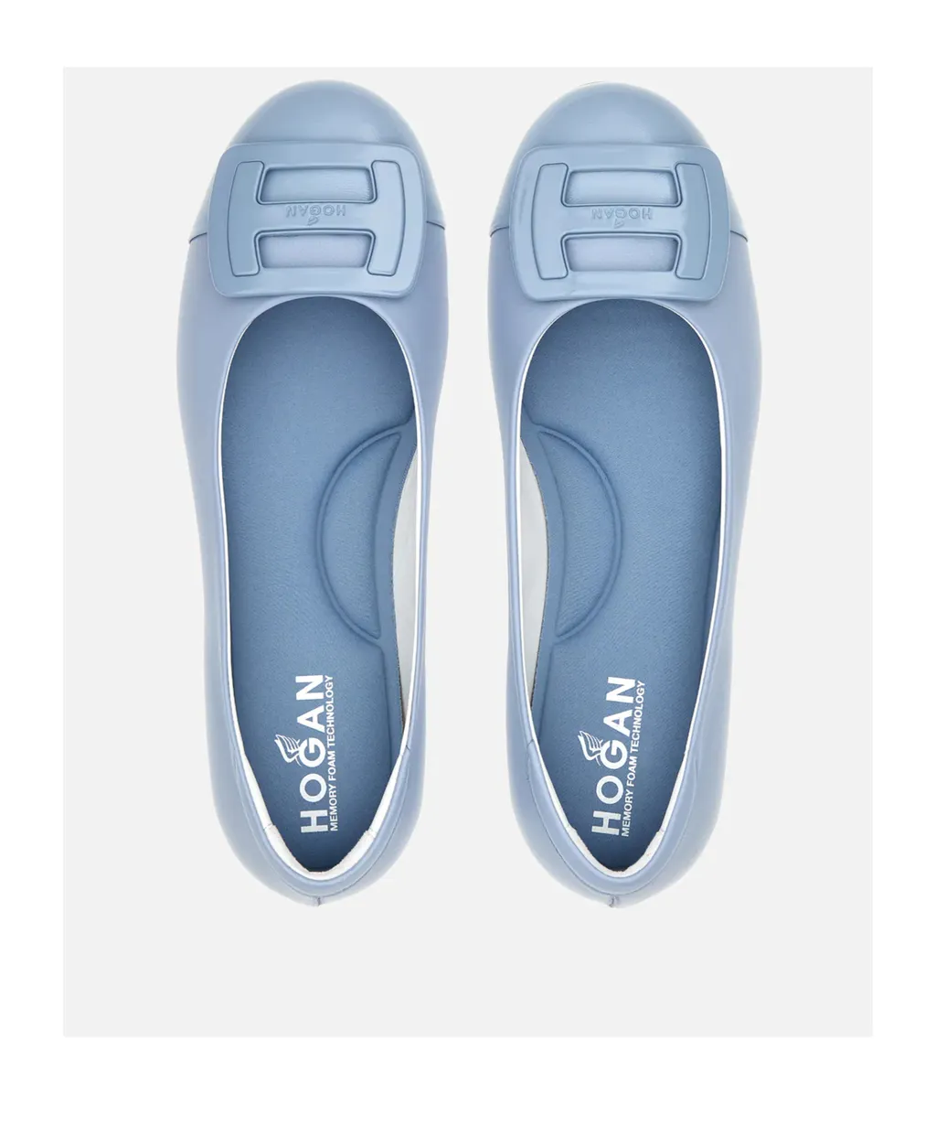 Logo-Plaque Slip-On Ballerina Shoes