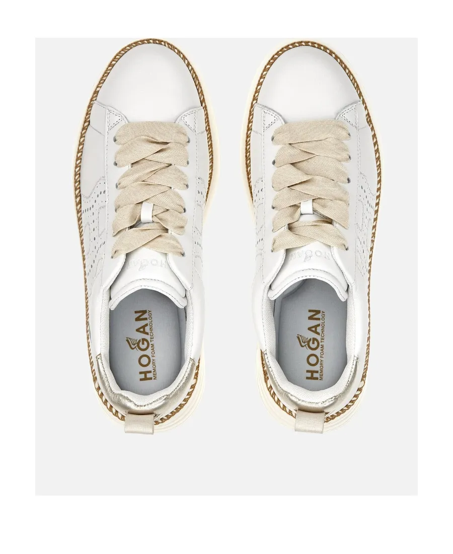 Perforated Detailed Lace-Up Sneakers