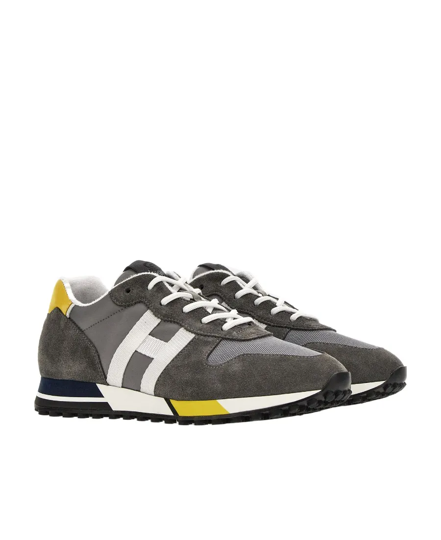 Panelled Lace-Up Sneakers