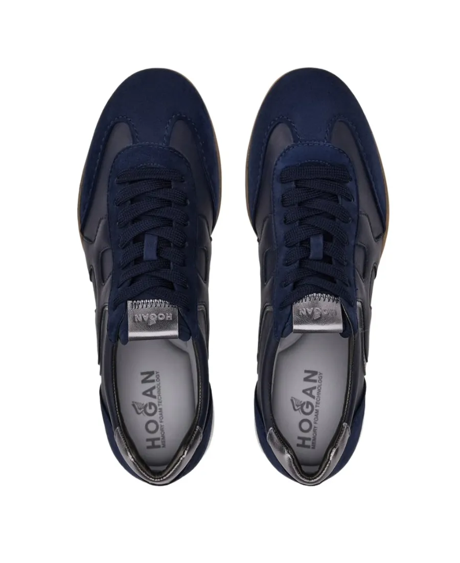 Panelled Lace-Up Sneakers