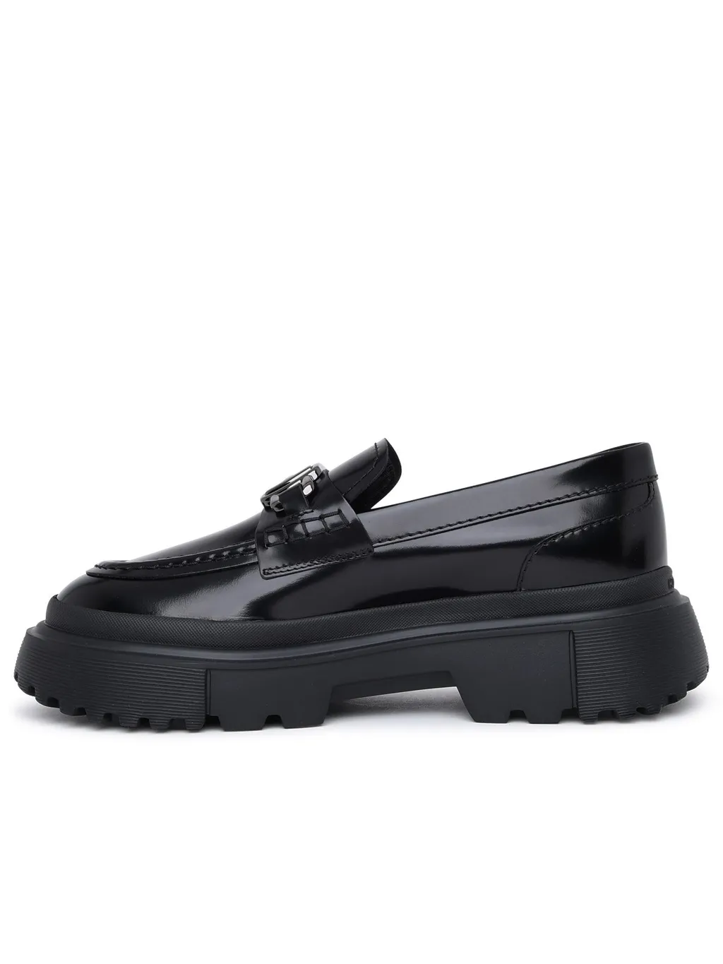 Logo Plaque Round-Toe Loafers