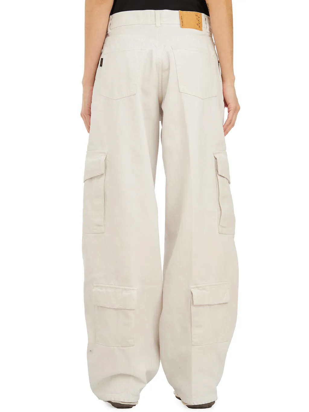 Wide-Leg Denim Cargo Trousers