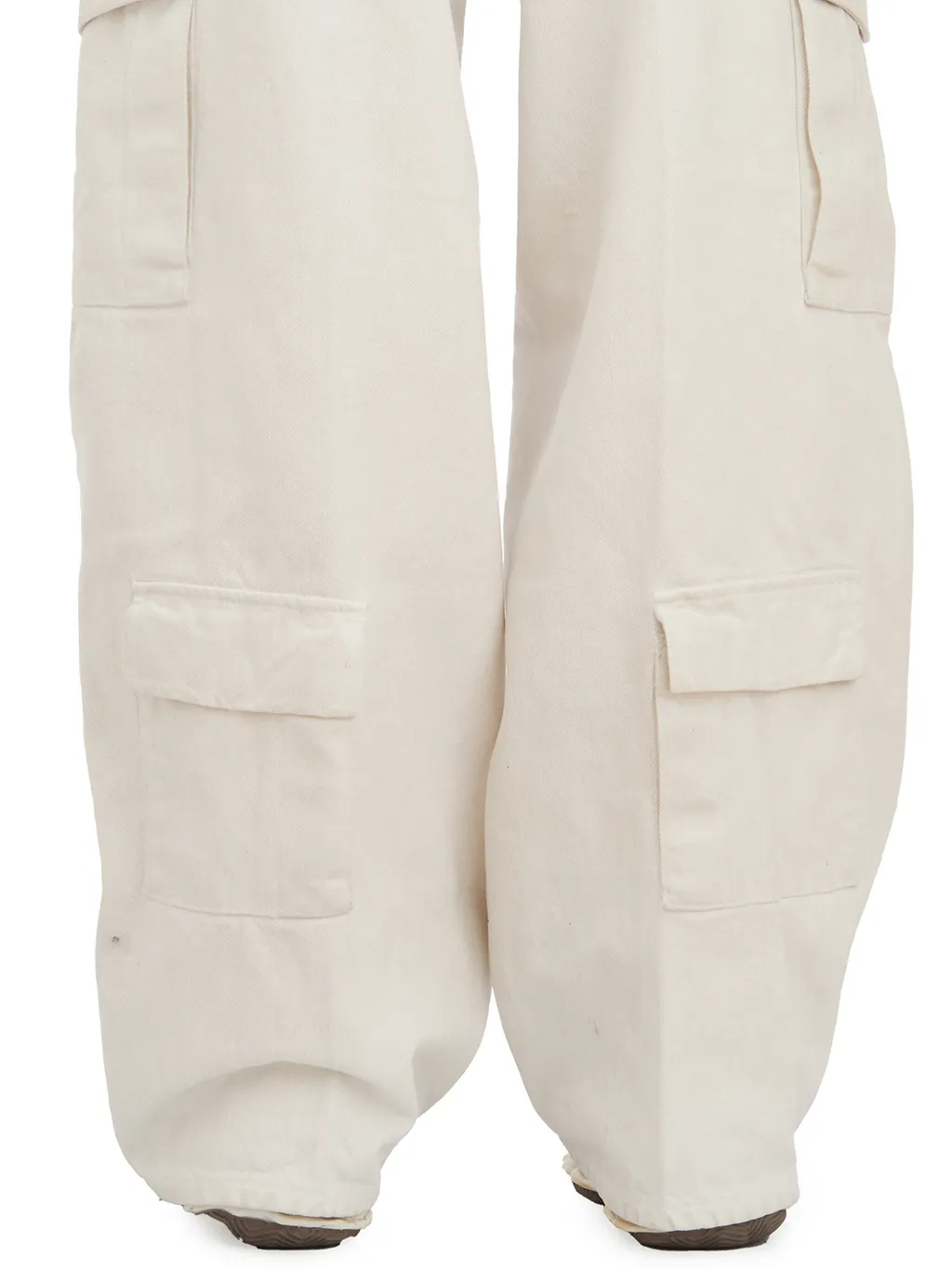 Wide-Leg Denim Cargo Trousers