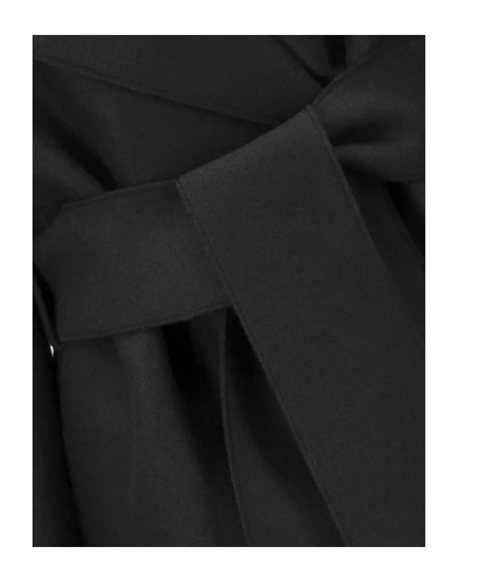 Belted Clutch Coat Pressed Wool