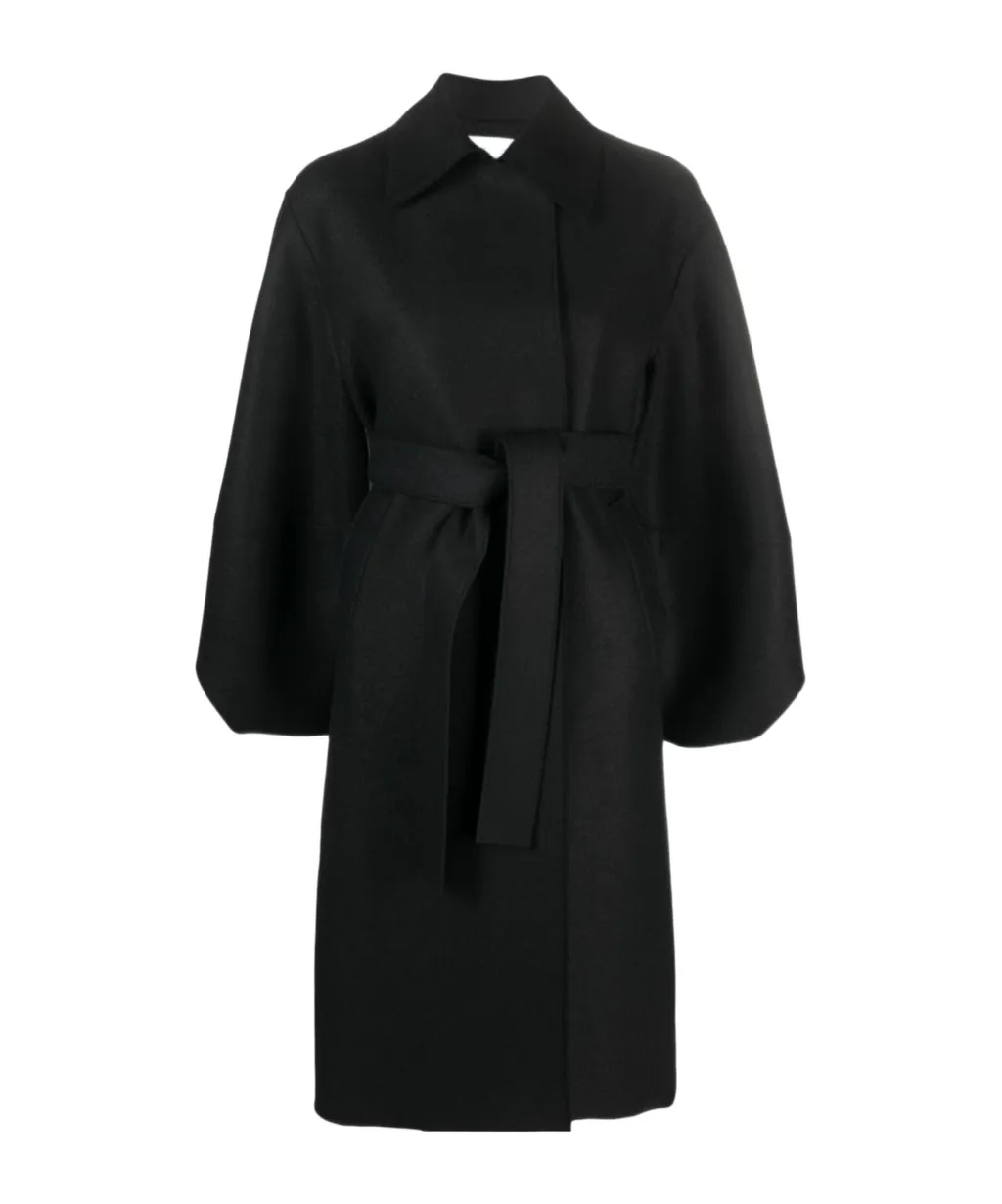 Puff-Sleeved Wool Coat