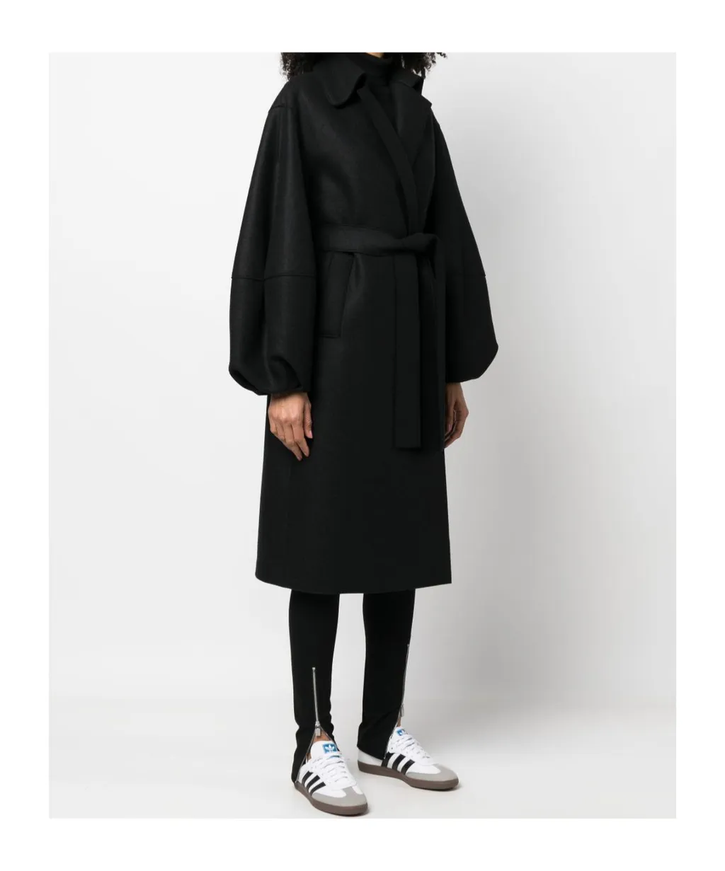 Puff-Sleeved Wool Coat