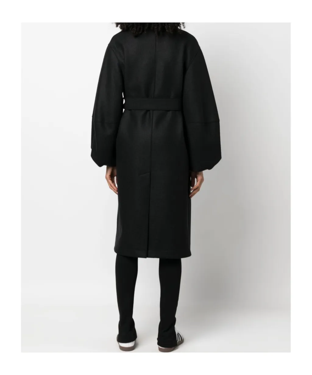 Puff-Sleeved Wool Coat