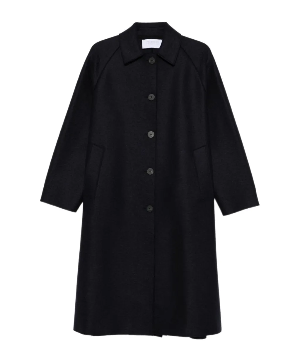 Button-Front Raglan-Sleeve Coat