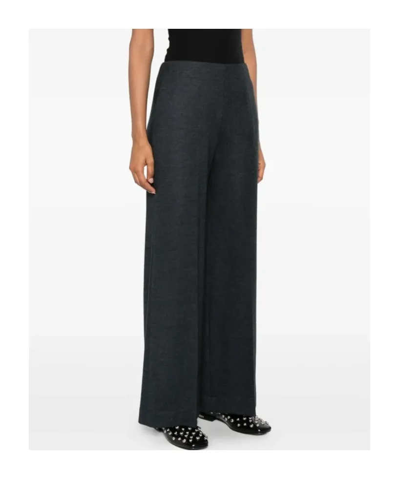 Wide-Leg Wool Trousers
