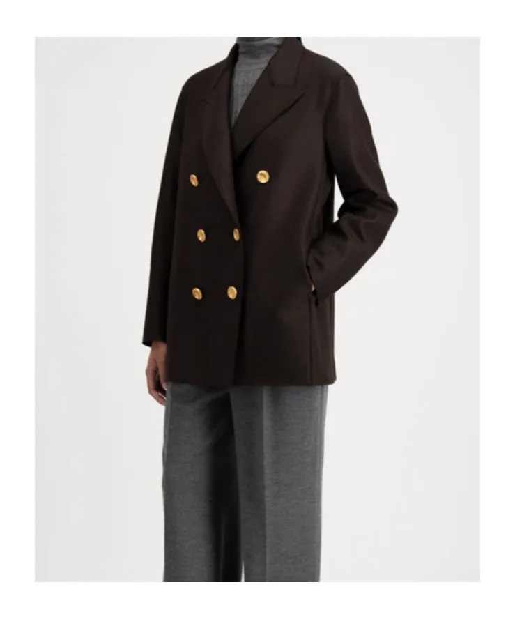 Slouchy Peacoat Pressed Wool