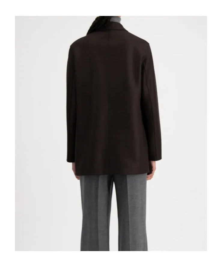 Slouchy Peacoat Pressed Wool