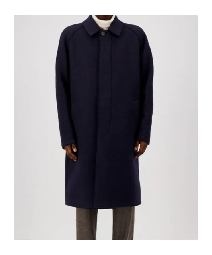Raglan-Sleeve Buttoned Coat
