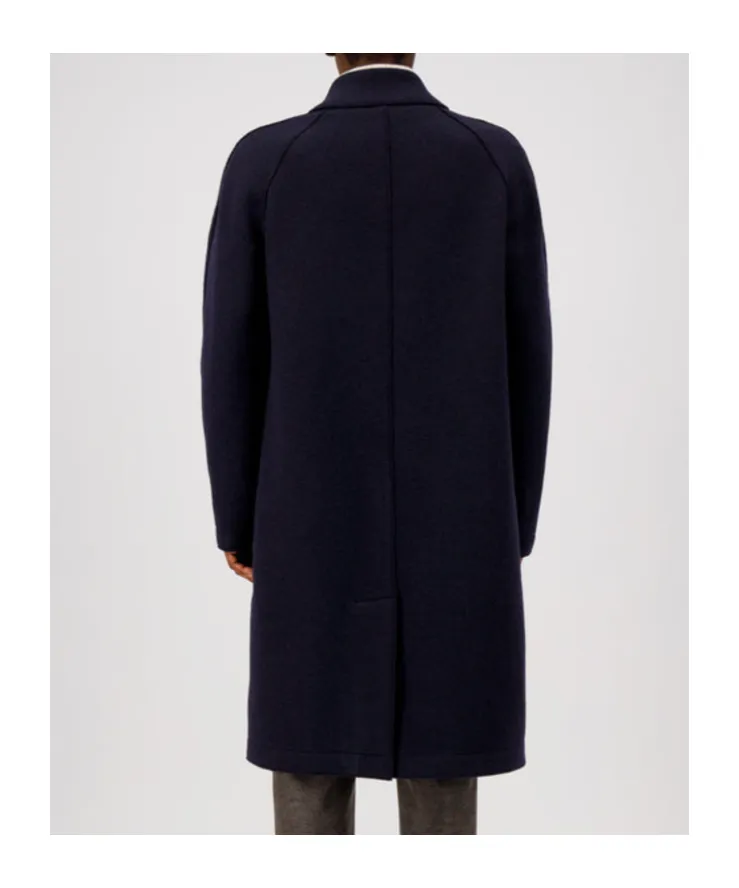 Raglan-Sleeve Buttoned Coat