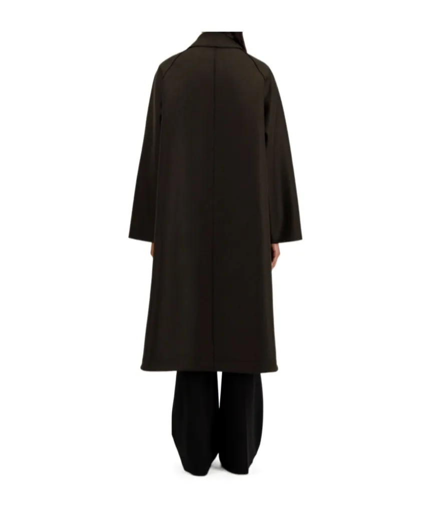 Balmacaan Button-Front Raglan-Sleeve Coat
