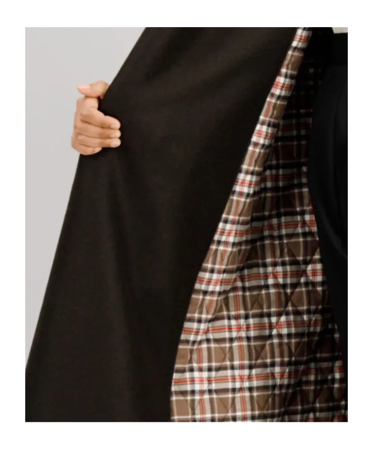 Balmacaan Button-Front Raglan-Sleeve Coat