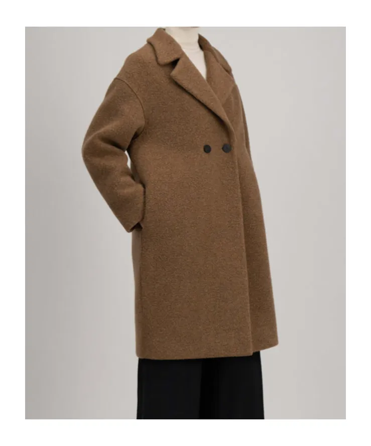 Bouclé Double-Breasted Coat