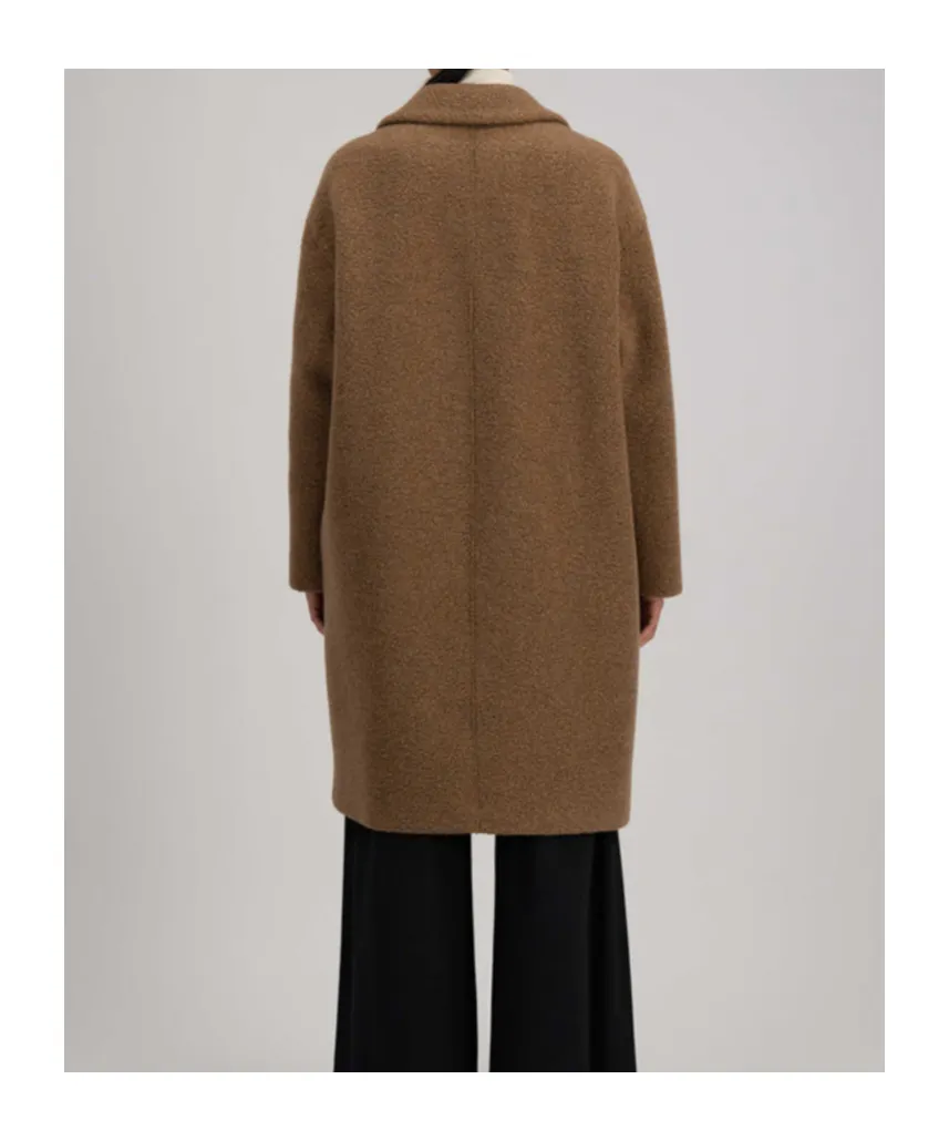 Bouclé Double-Breasted Coat