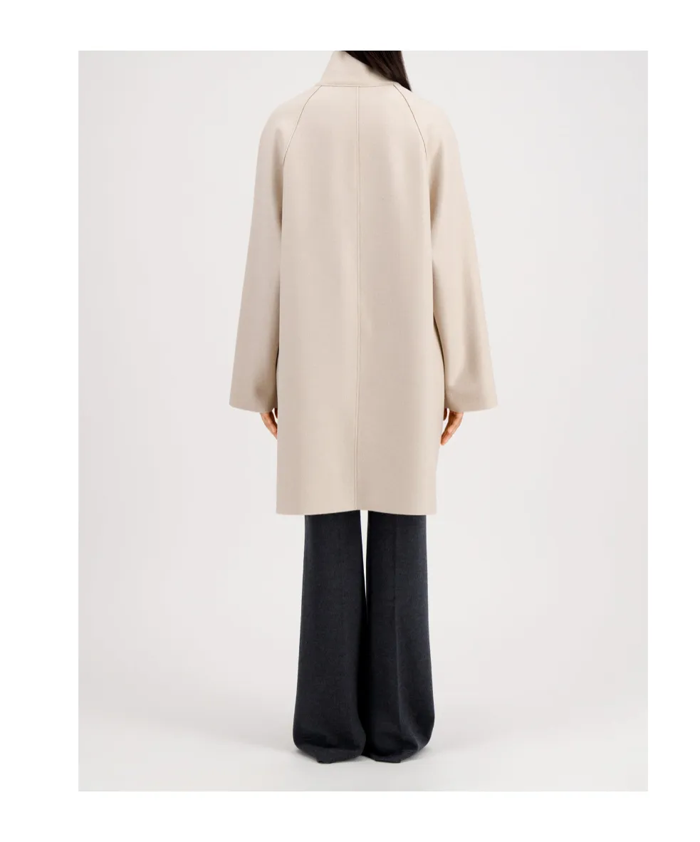 Raglan-Sleeve Button Coat
