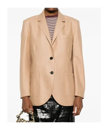 Patch-Pocket Buttoned Blazer