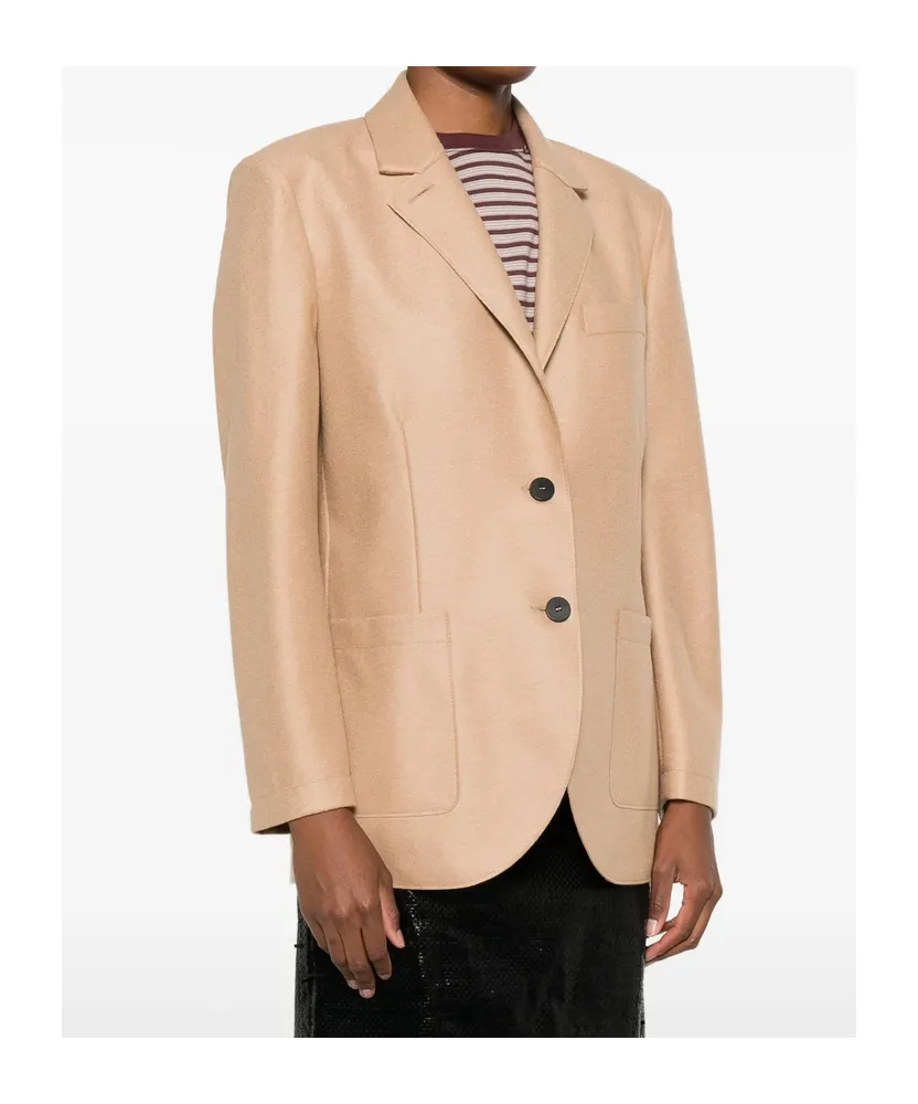 Patch-Pocket Buttoned Blazer