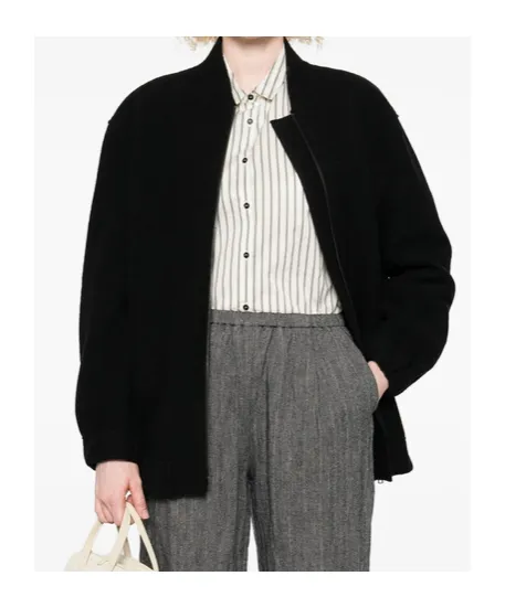 Zip-Front Balloon-Sleeve Jacket