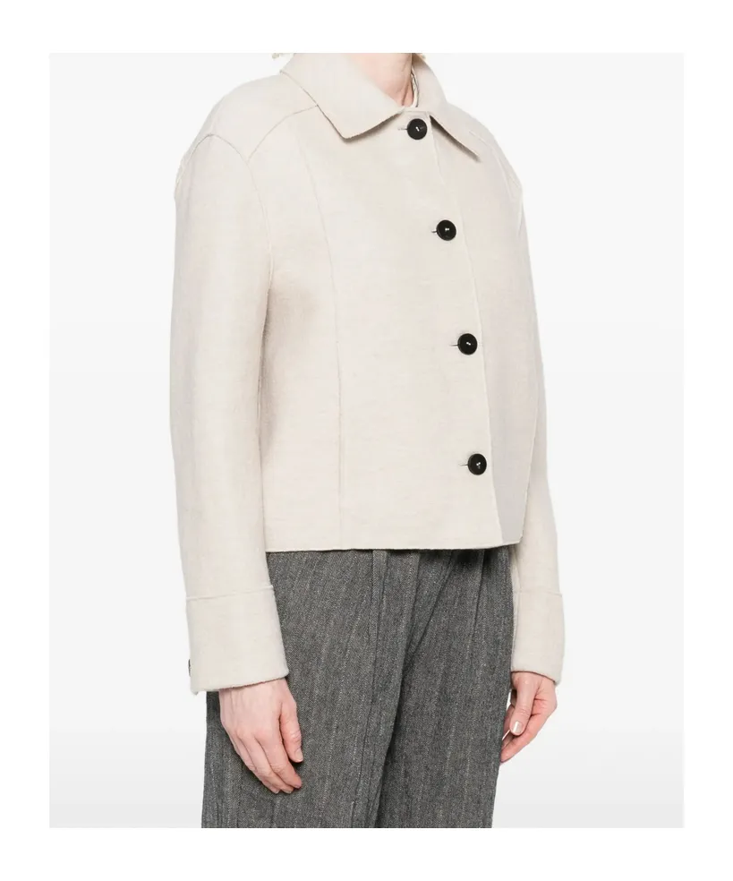 Button-Front Cropped Jacket