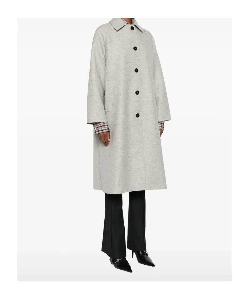 Balmacaan Raglan-Sleeve Button Coat