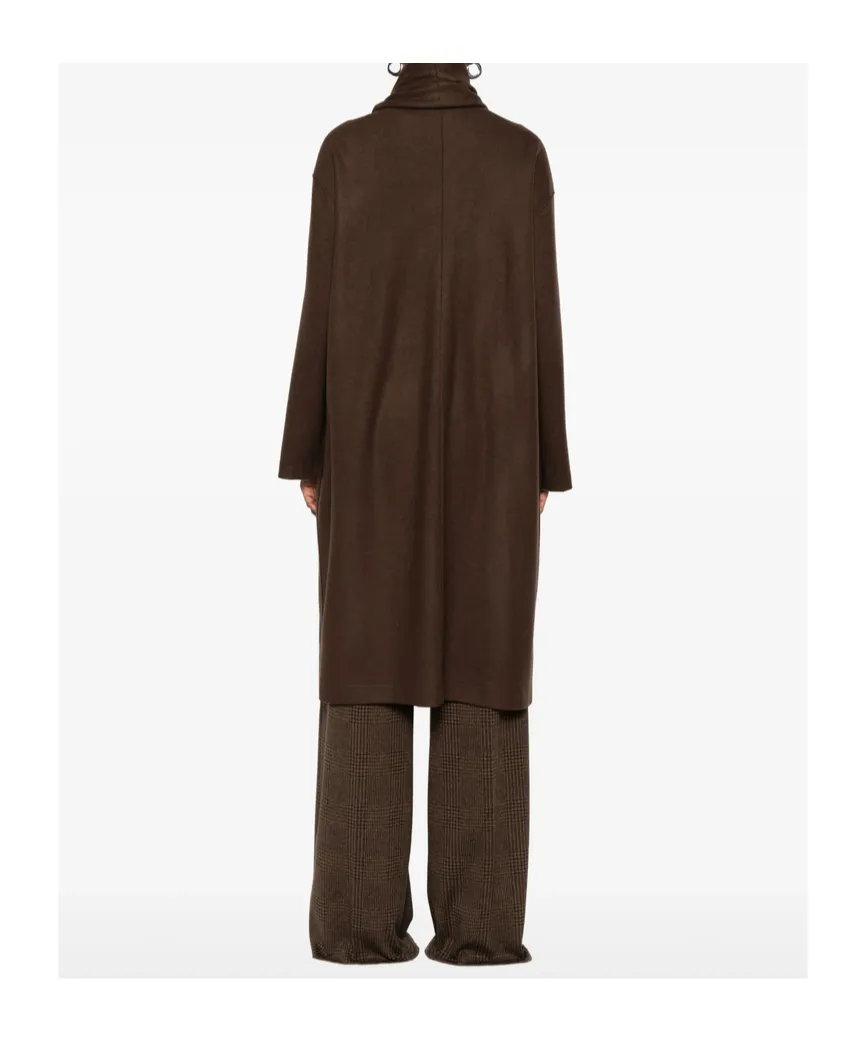 Scarf Button-Fastening Coat
