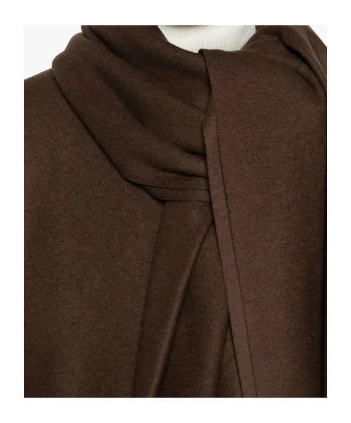 Scarf Button-Fastening Coat