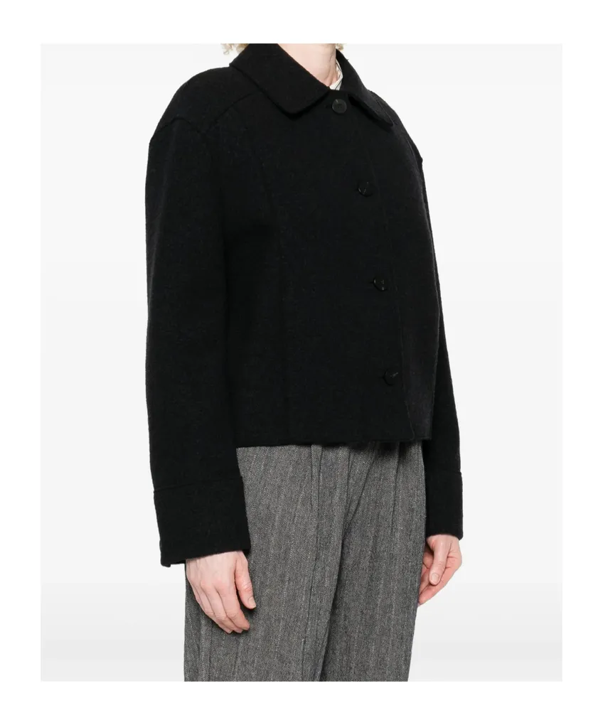 Button-Front Collared Jacket