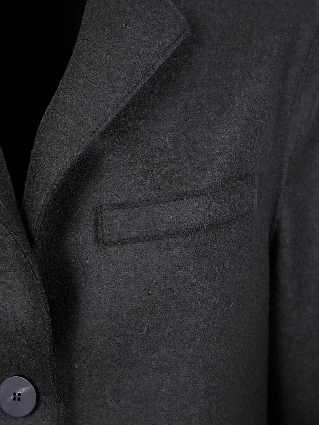 Button-Fastening Wool Coat