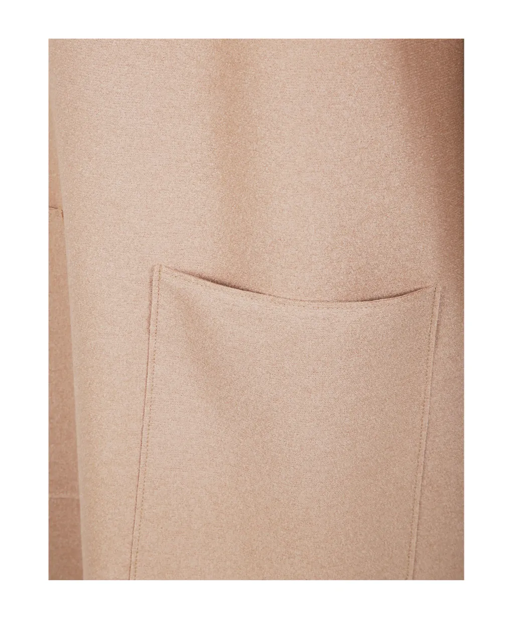 Patch-Pocket Wool Midi Dress