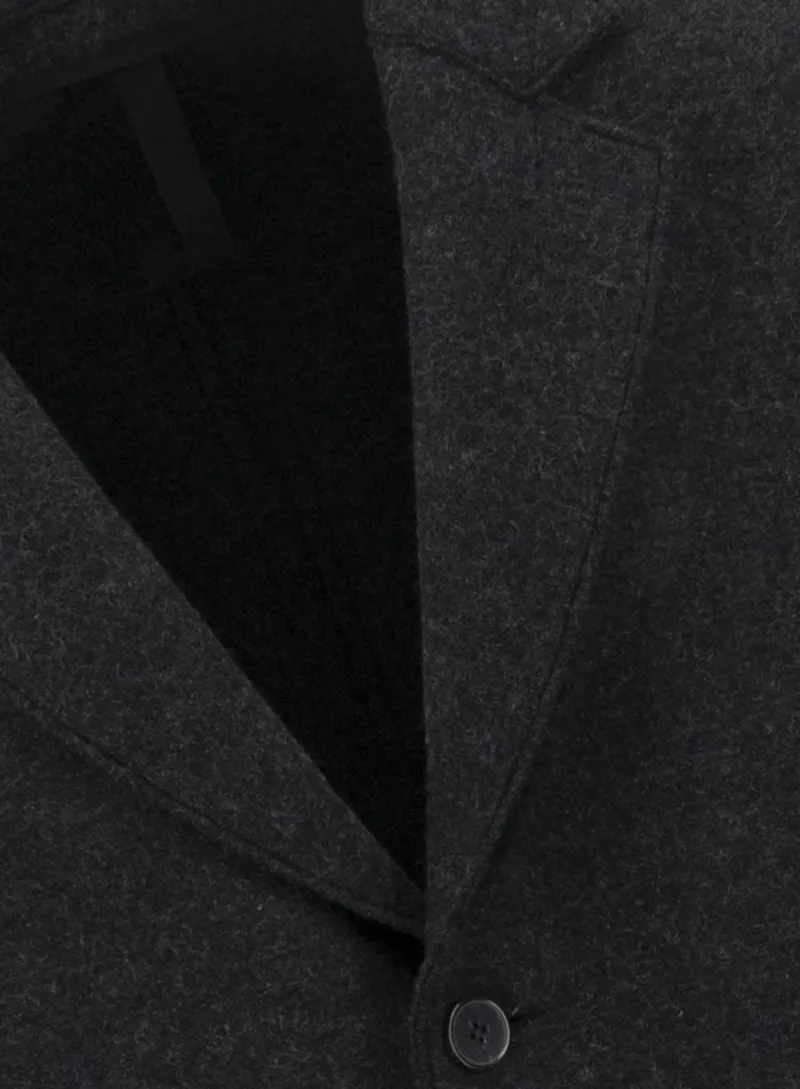Single-Breasted Wool Coat