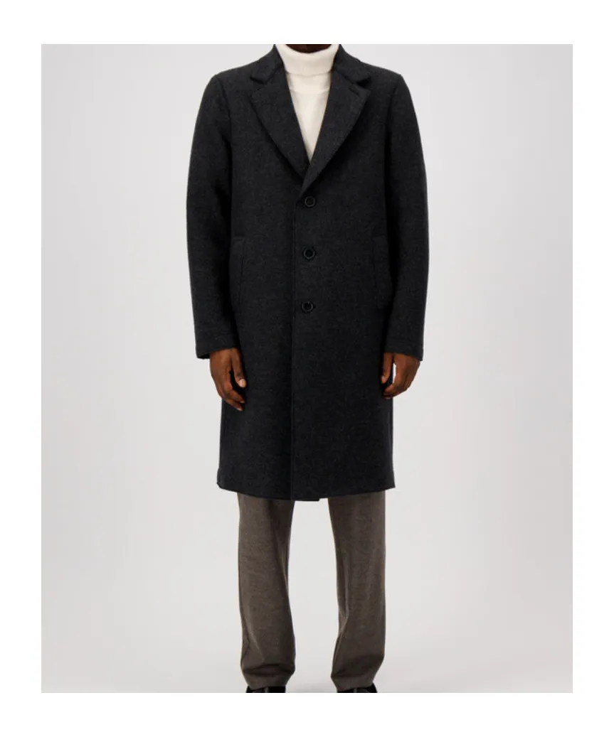 Single-Breasted Wool Coat