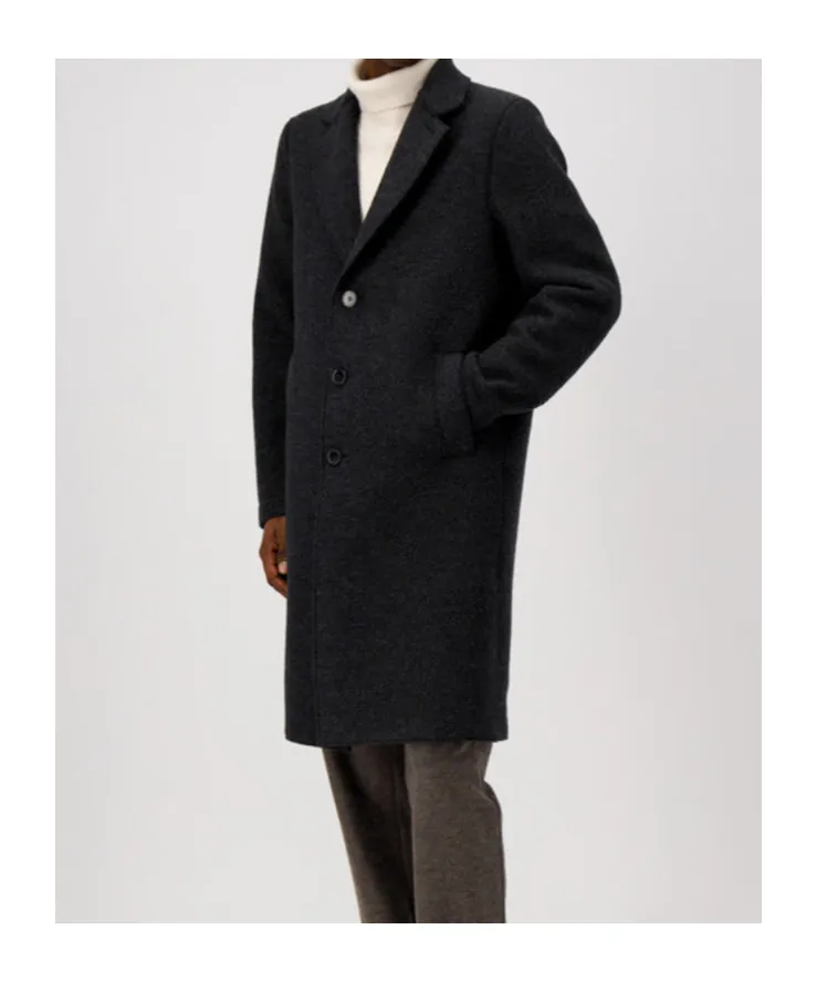Single-Breasted Wool Coat