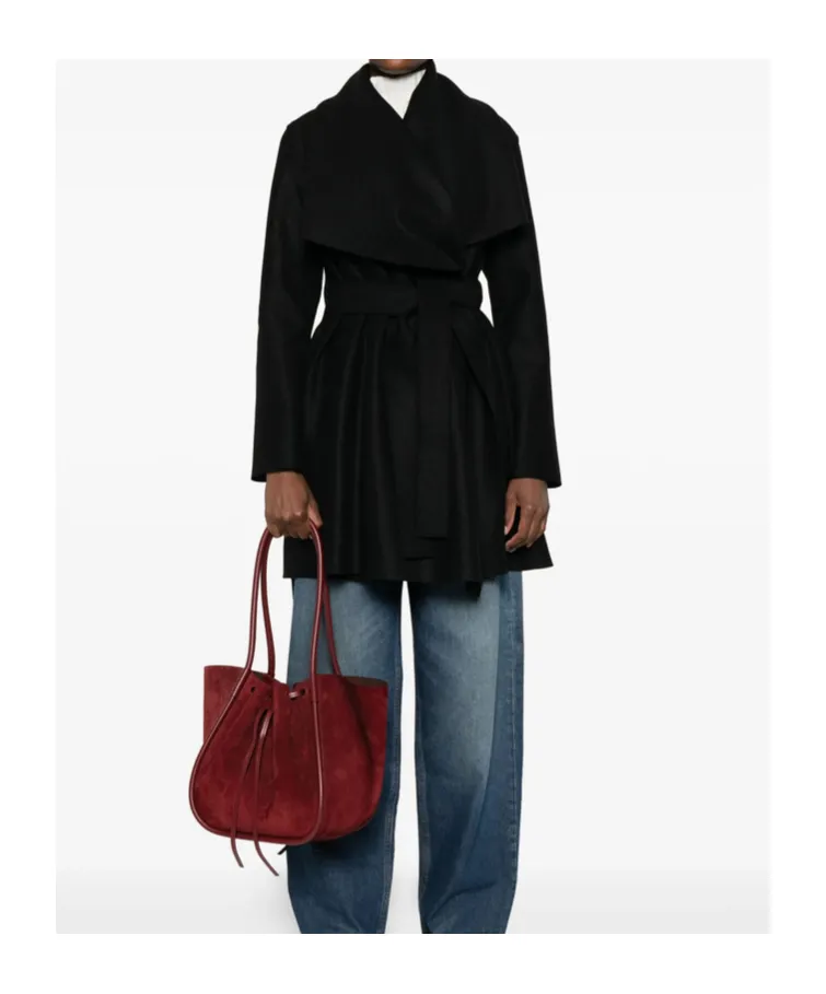 Wrap-Front Belted Coat