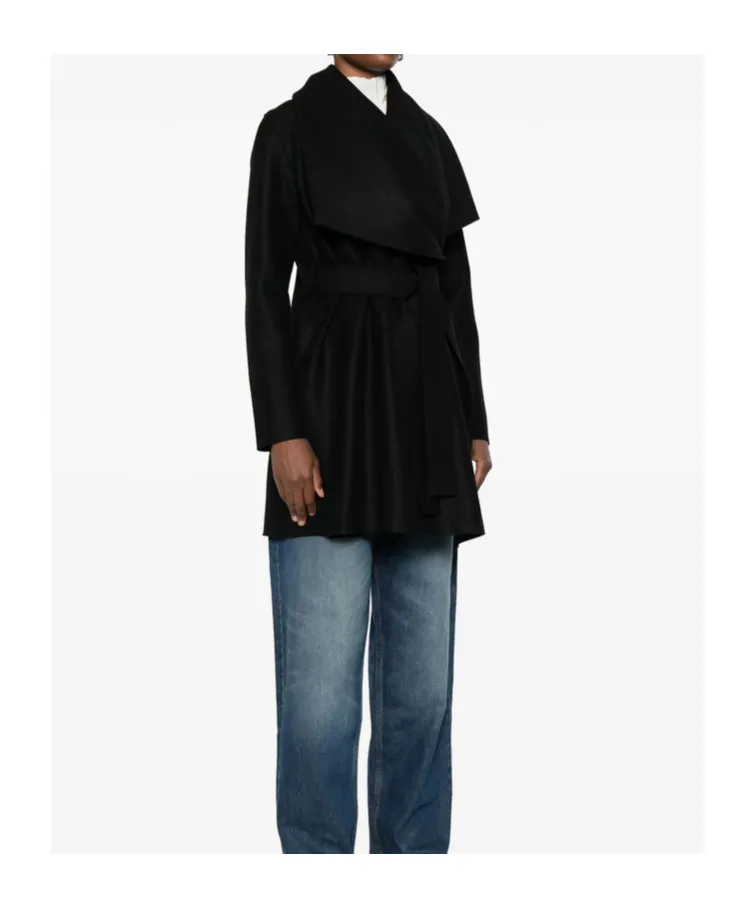 Wrap-Front Belted Coat