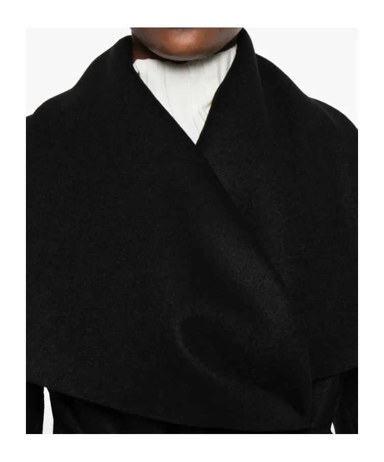 Wrap-Front Belted Coat