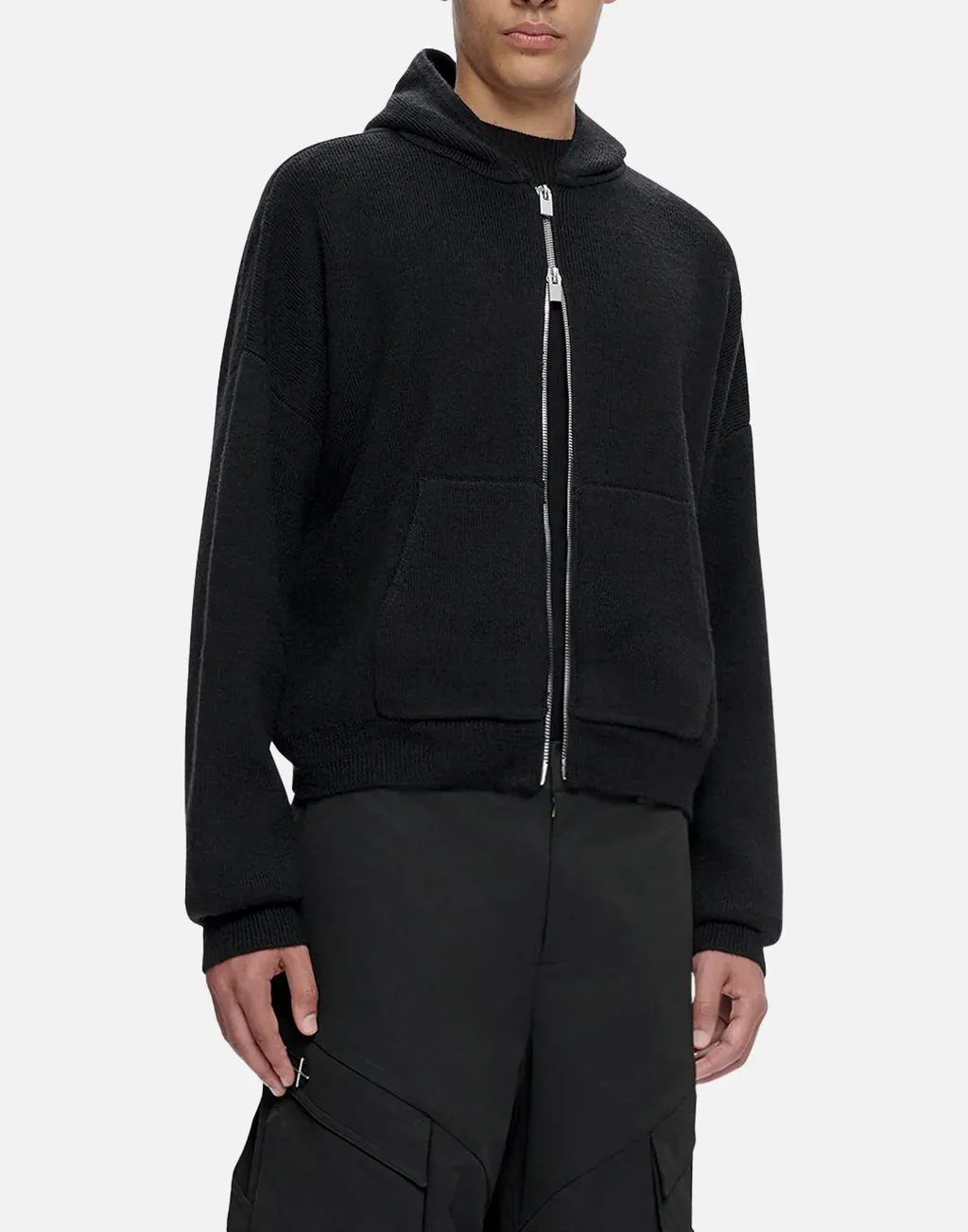 Zipped Knitted Hoodie