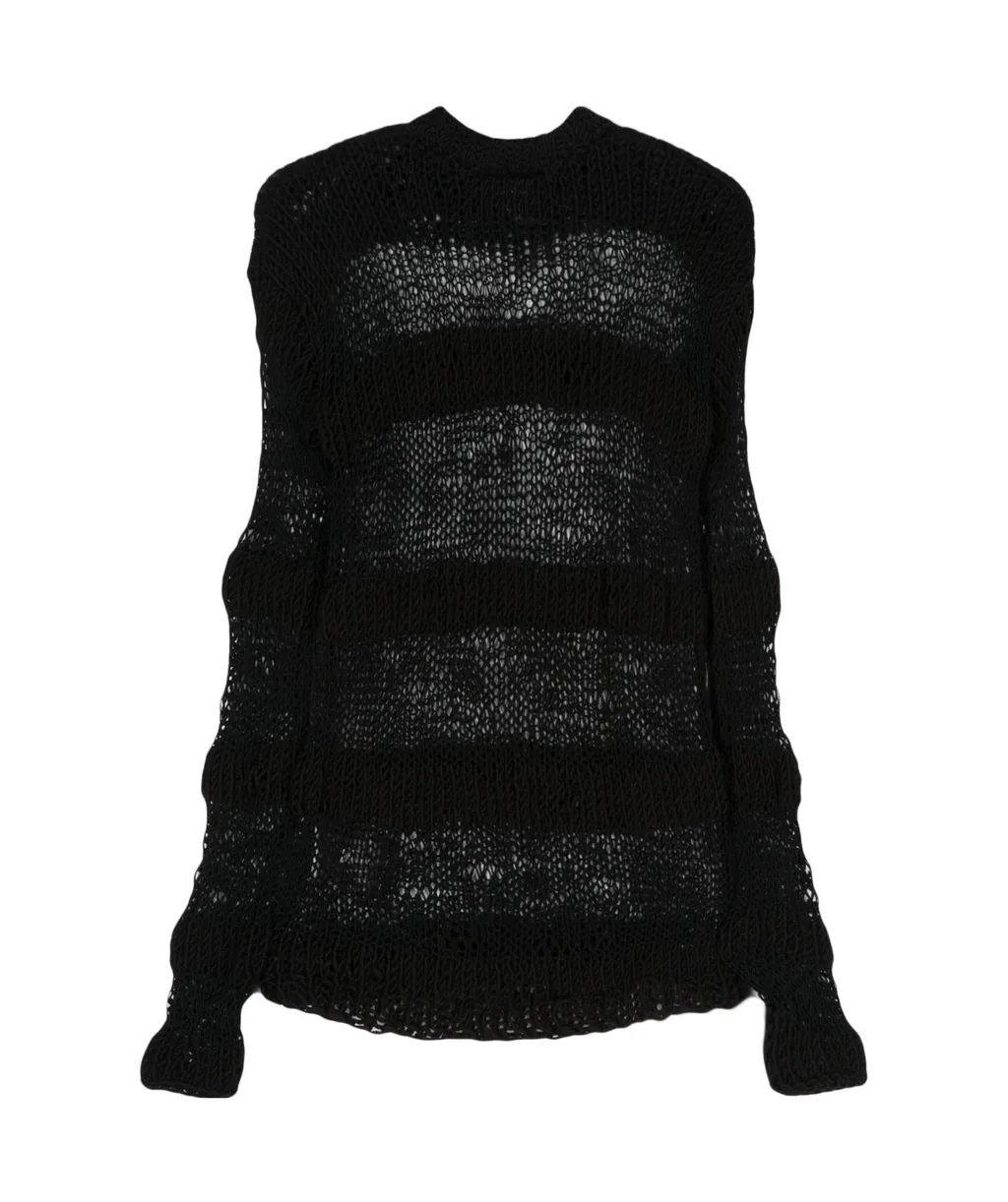 Striped Open-Knit Jumper