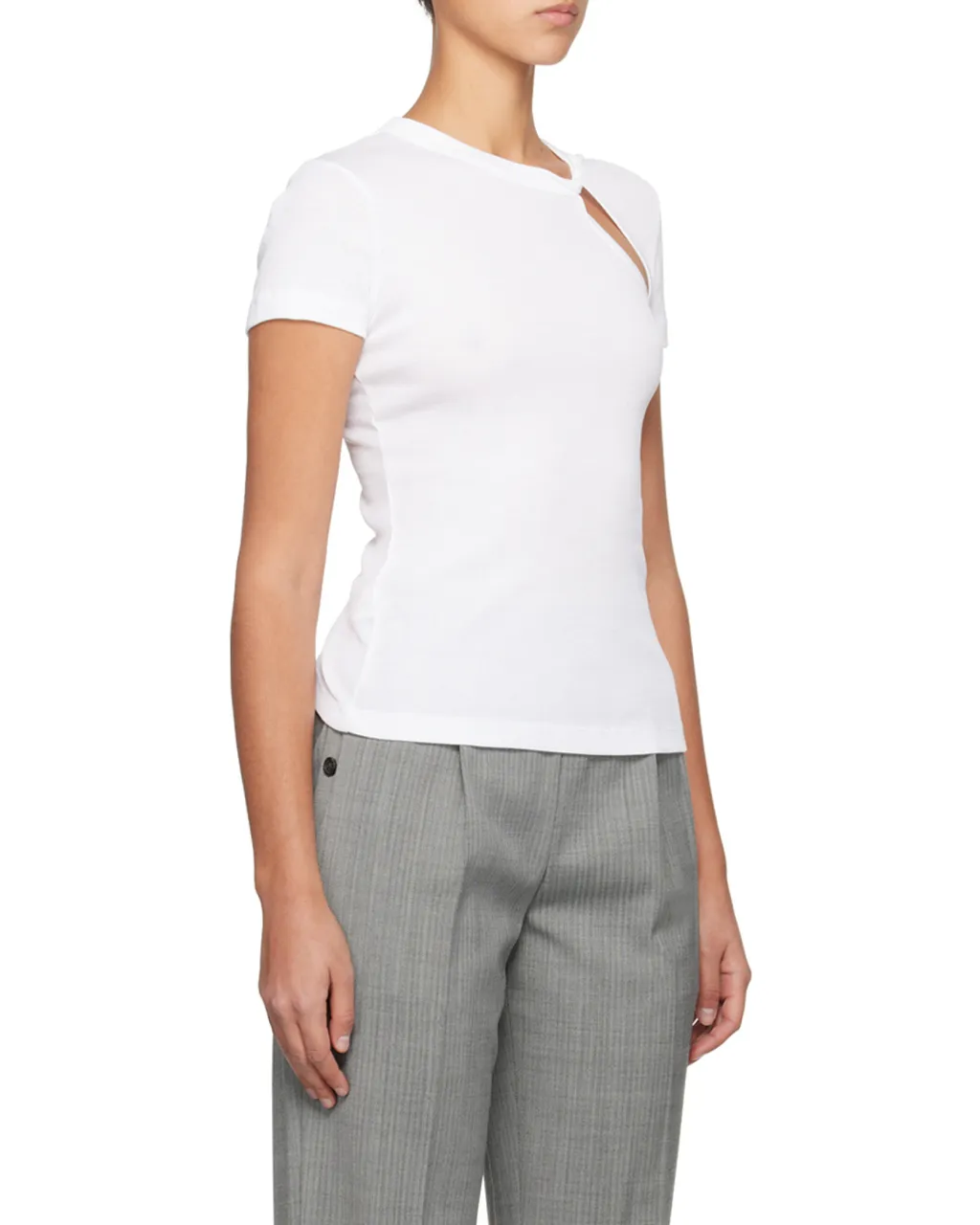 Asymmetrical Slash Short Sleeved Top